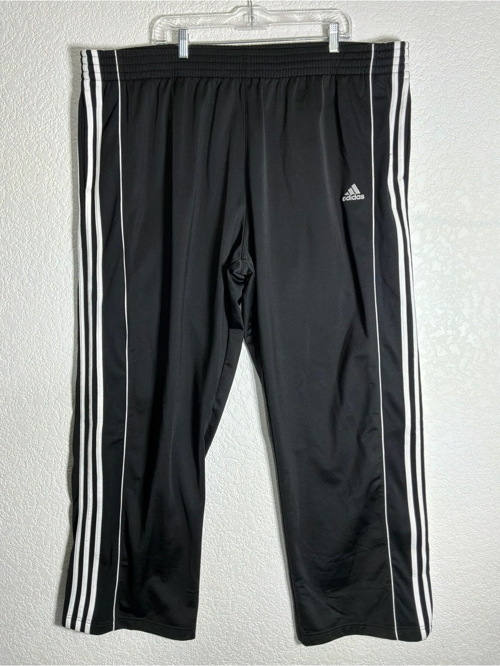 Men's Adidas Black Track Pants with White Stripe Layup B & T 3XL